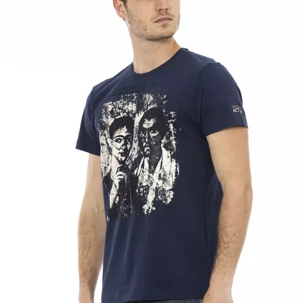 Blue Cotton Men T-Shirt