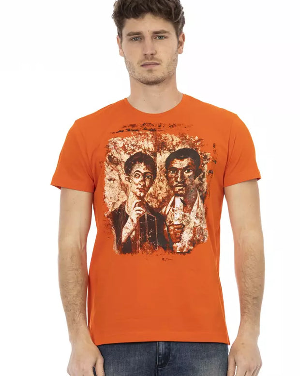 Orange Cotton Men T-Shirt