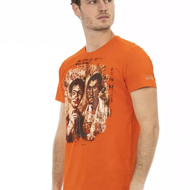 Orange Cotton Men T-Shirt