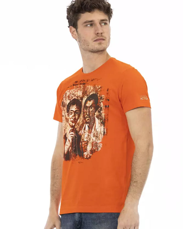 Orange Cotton Men T-Shirt