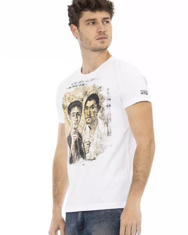 White Cotton Men T-Shirt