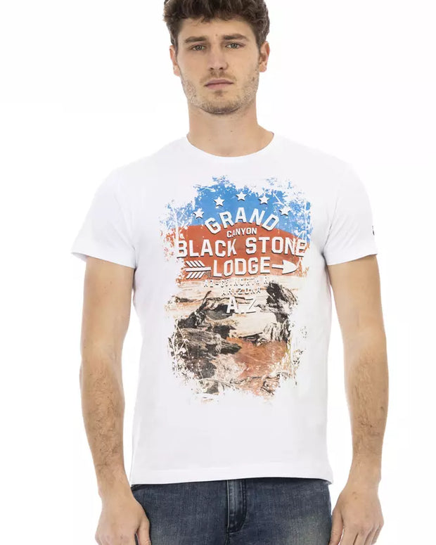 White Cotton Men T-Shirt
