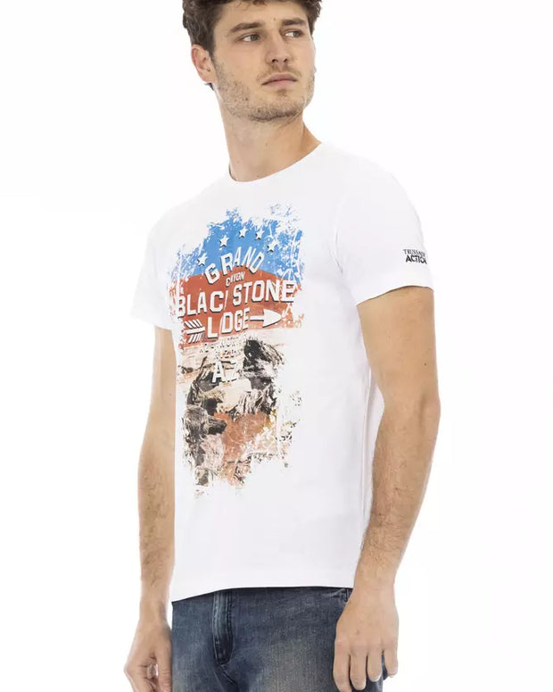 White Cotton Men T-Shirt