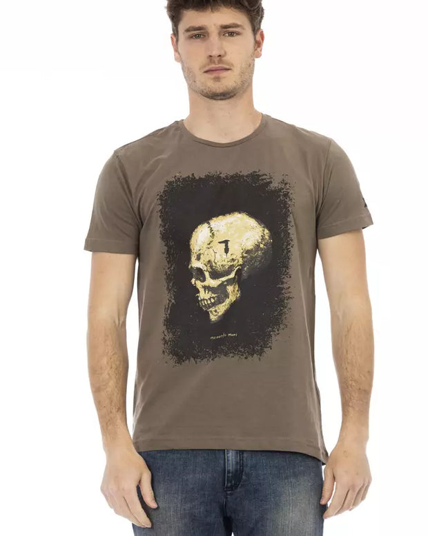 Brown Cotton Men T-Shirt