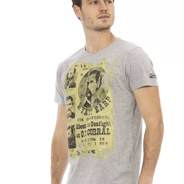 Gray Cotton Men T-Shirt