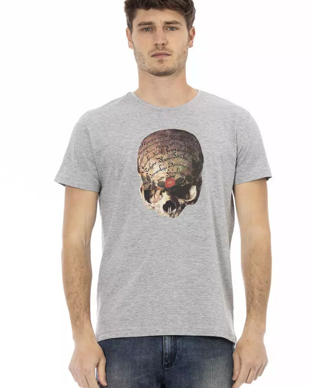 Gray Cotton Men T-Shirt