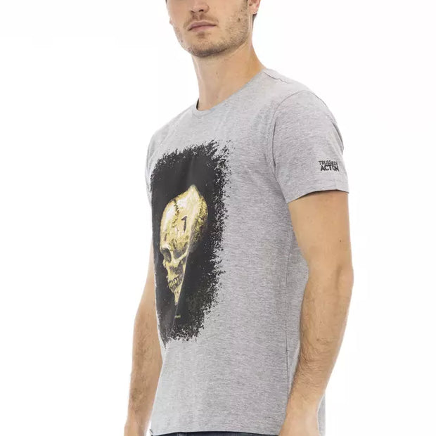 Gray Cotton Men T-Shirt