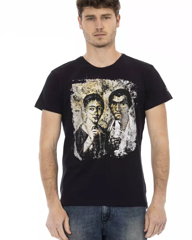 Black Cotton Men T-Shirt