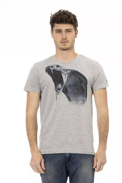 Gray Cotton Men T-Shirt