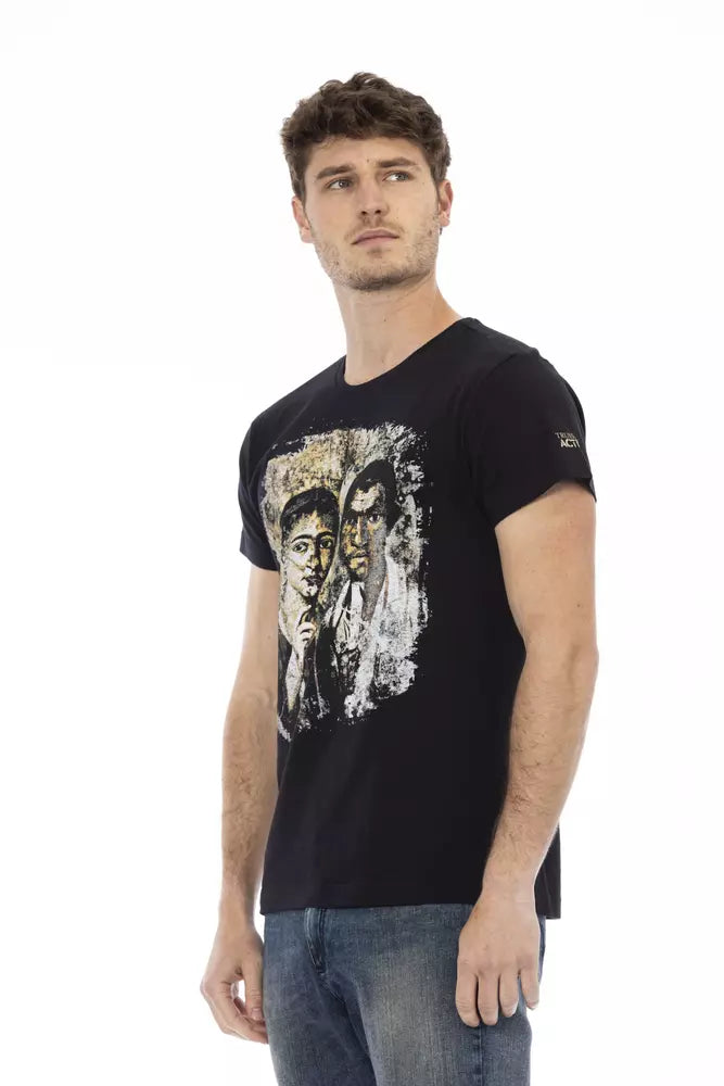 Black Cotton Men T-Shirt