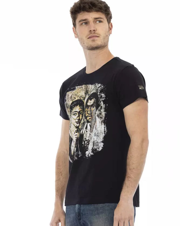 Black Cotton Men T-Shirt