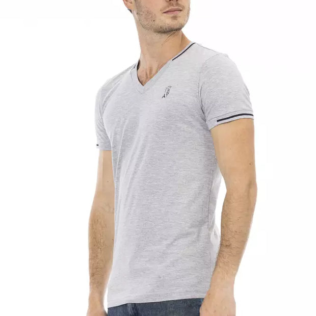 Gray Cotton Men T-Shirt