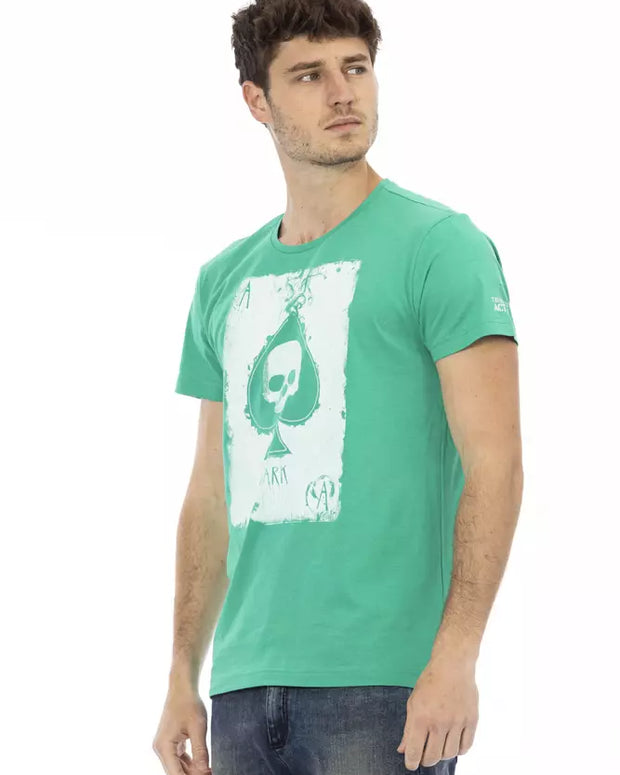 Green Cotton Men T-Shirt