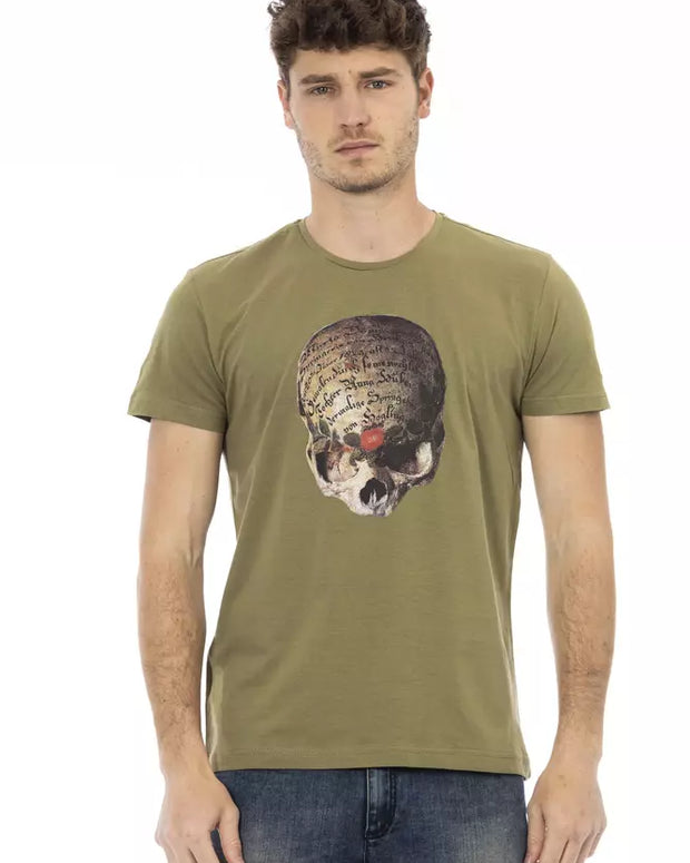 Green Cotton Men T-Shirt