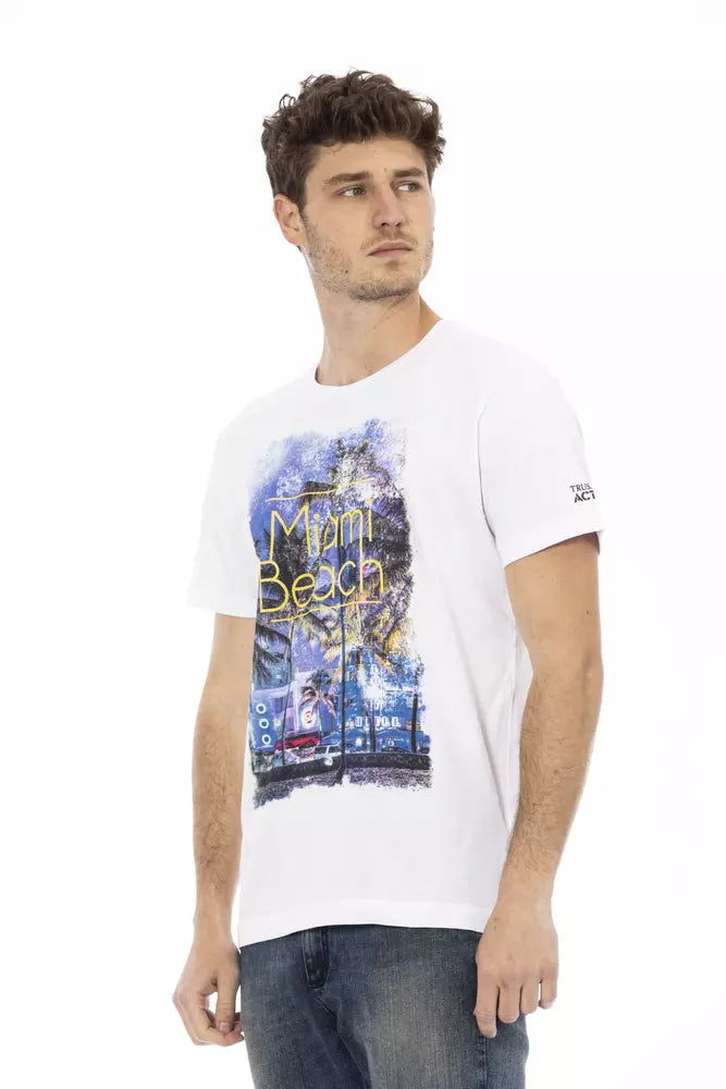 White Cotton Men T-Shirt