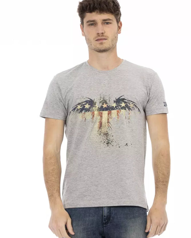 Gray Cotton Men T-Shirt