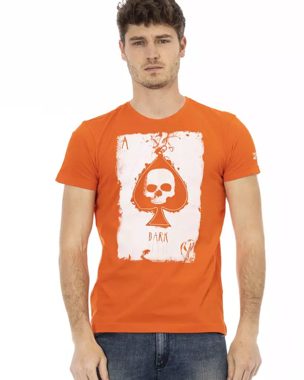 Orange Cotton Men T-Shirt