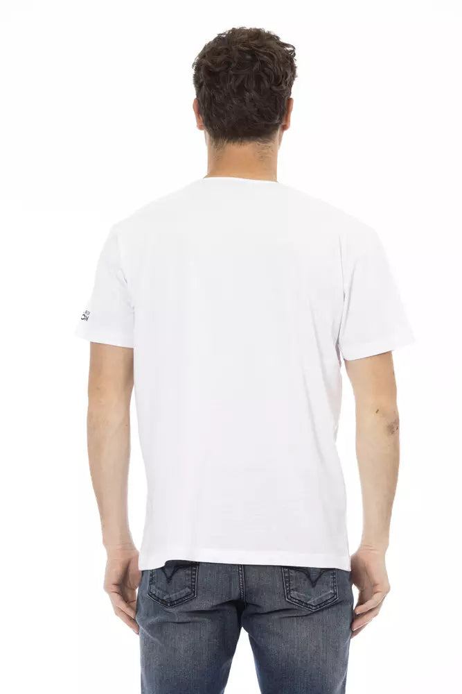 White Cotton Men T-Shirt