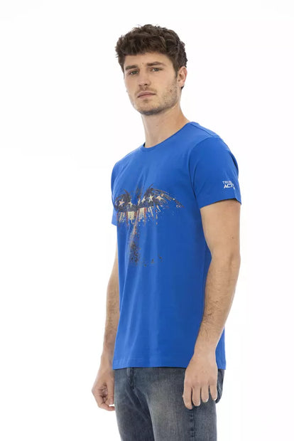 Blue Cotton Men T-Shirt