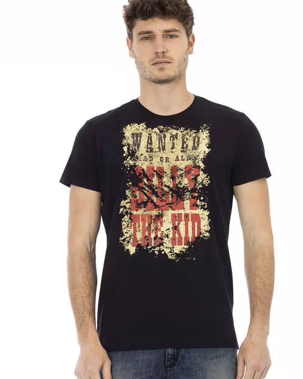 Black Cotton Men T-Shirt