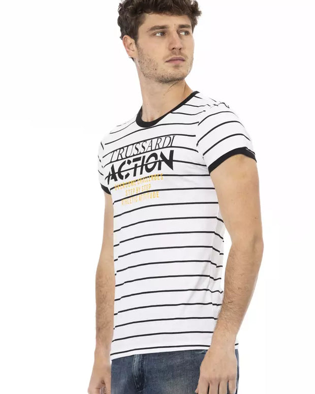 White Cotton Men T-Shirt