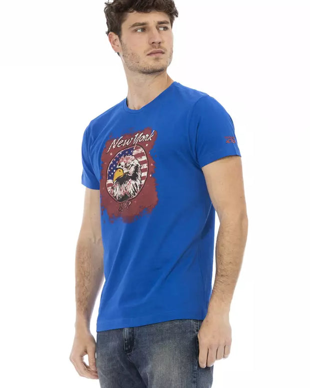 Blue Cotton Men's T-Shirt