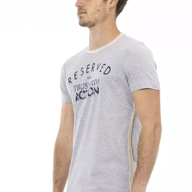 Gray Cotton Men T-Shirt