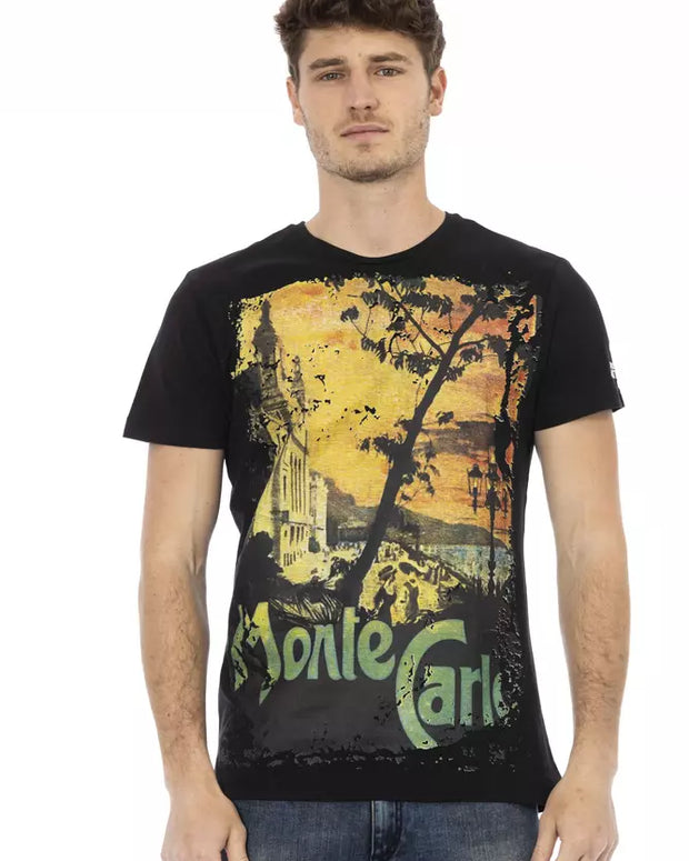 Black Cotton Men T-Shirt