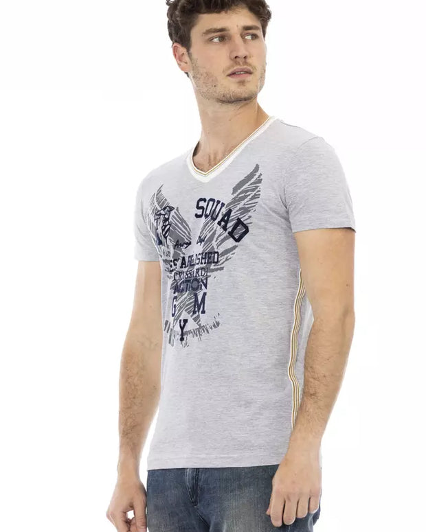 Gray Cotton Men T-Shirt