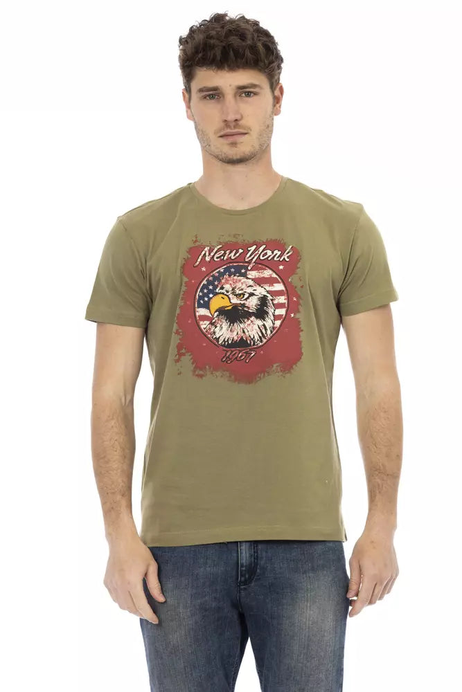 Green Cotton Men T-Shirt