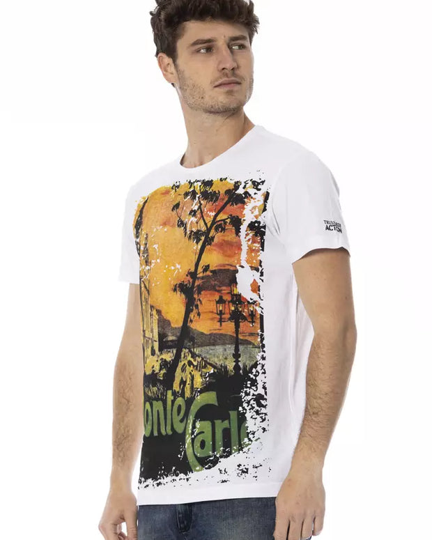 White Cotton Men T-Shirt