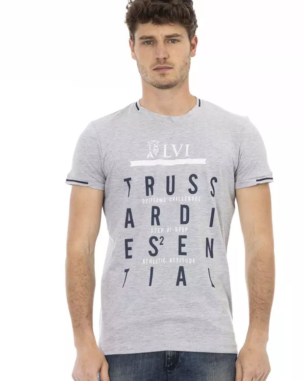 Gray Cotton Men T-Shirt
