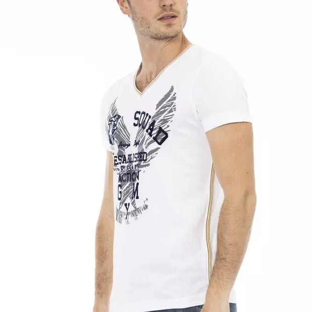 White Cotton Men T-Shirt