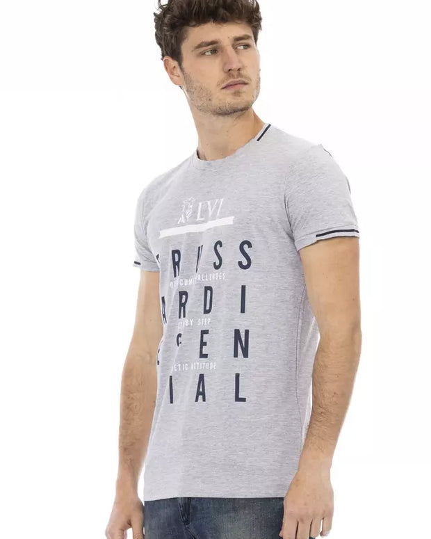 Gray Cotton Men T-Shirt