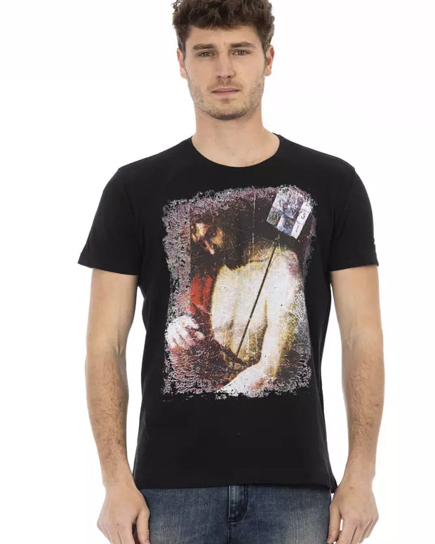 Black Cotton Men T-Shirt