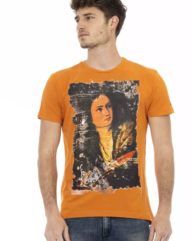 Orange Cotton Men T-Shirt