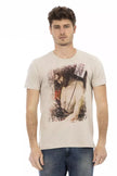 Beige Cotton Men T-Shirt