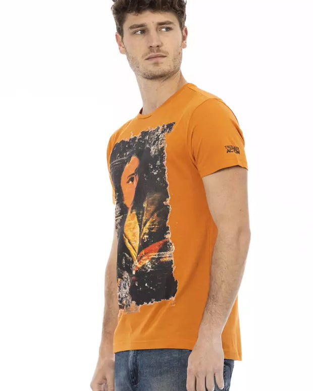 Orange Cotton Men T-Shirt