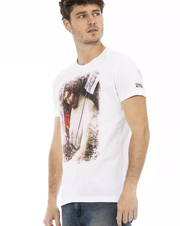 White Cotton Men T-Shirt