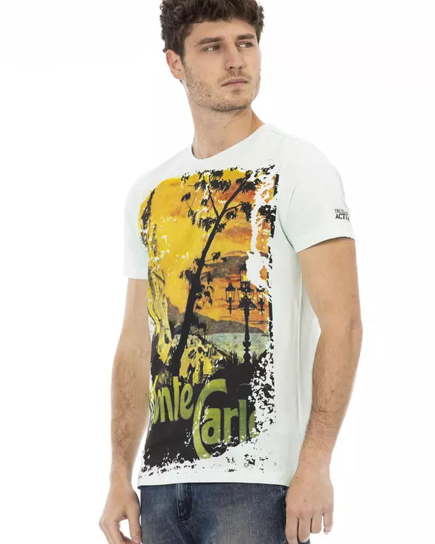 Light Blue Cotton Men T-Shirt