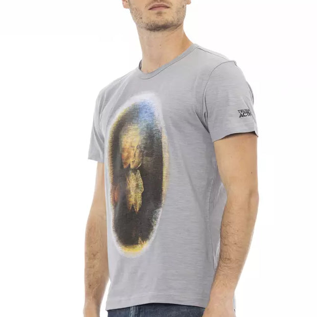 Gray Cotton Men T-Shirt