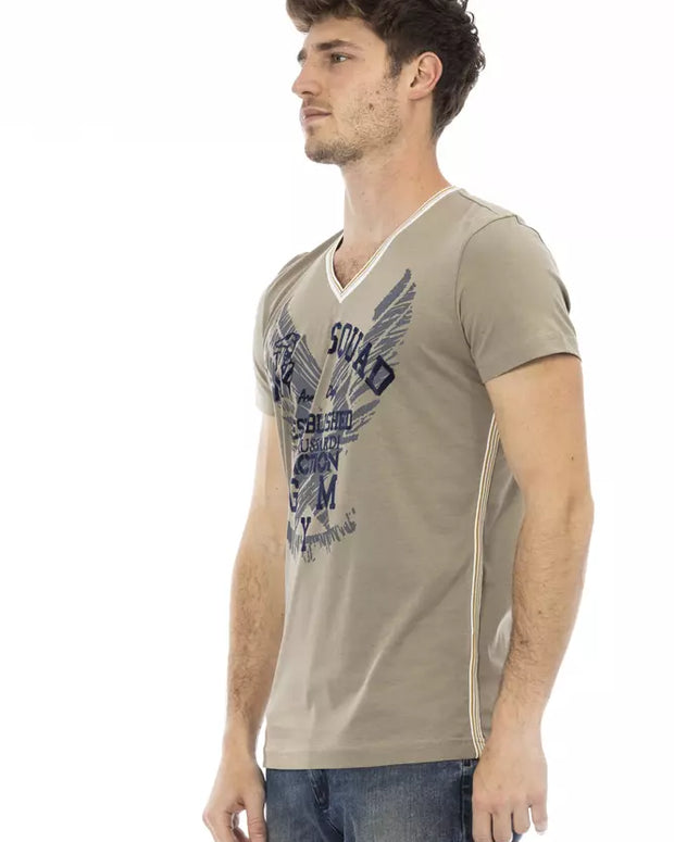 Green Cotton Men T-Shirt