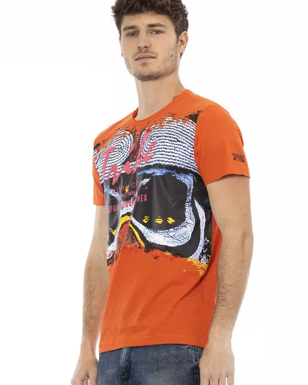 Orange Cotton Men T-Shirt