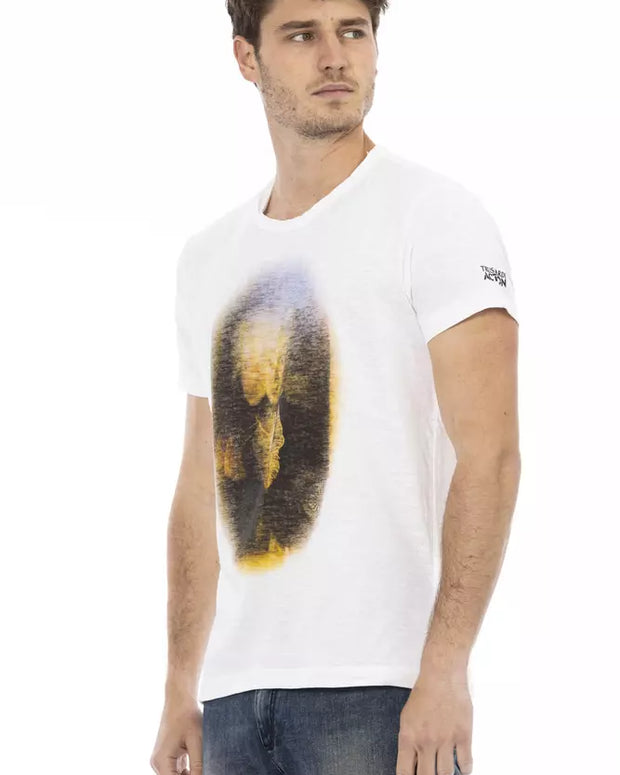 White Cotton Men T-Shirt
