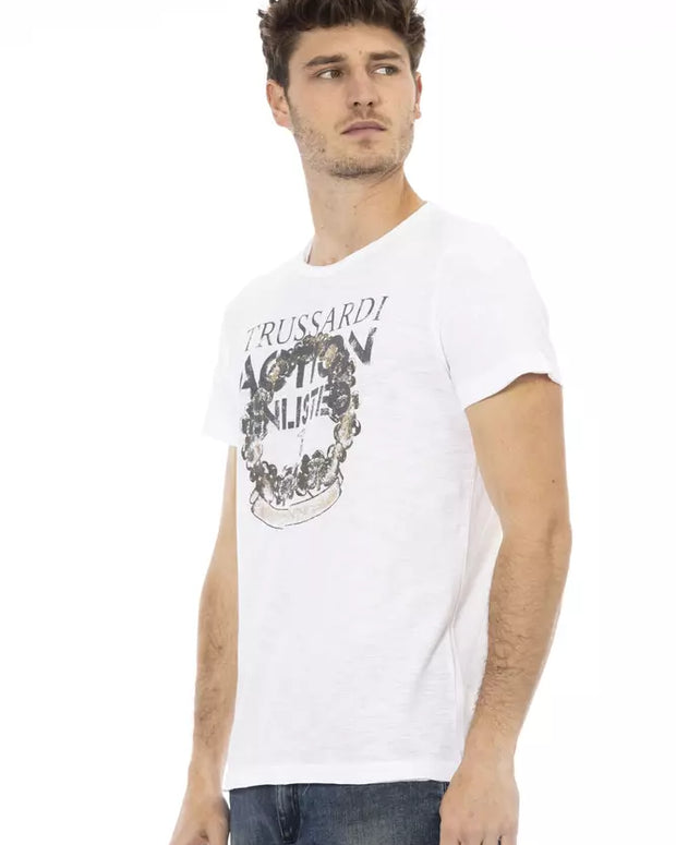 White Cotton Men T-Shirt