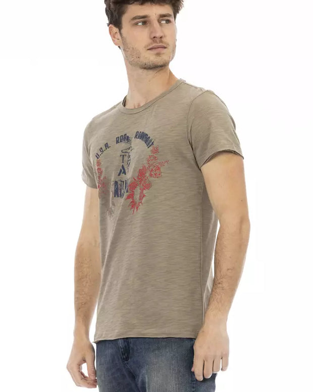 Green Cotton Men T-Shirt