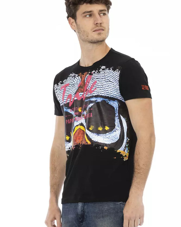 Black Cotton Men T-Shirt