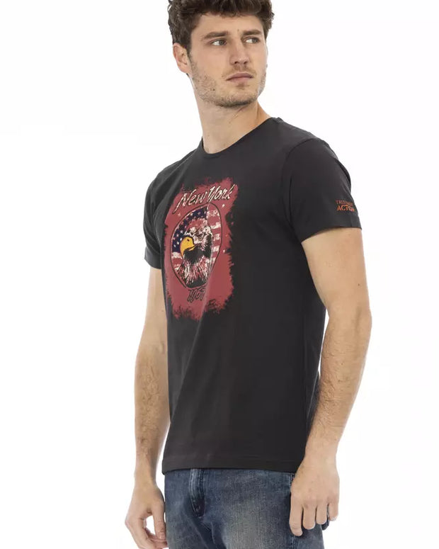 Black Cotton Men T-Shirt