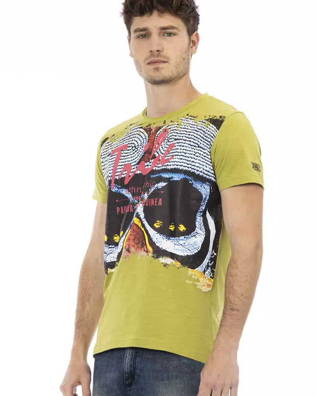 Green Cotton Men T-Shirt