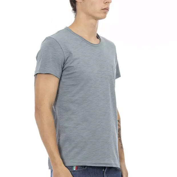 Gray Cotton Men T-Shirt